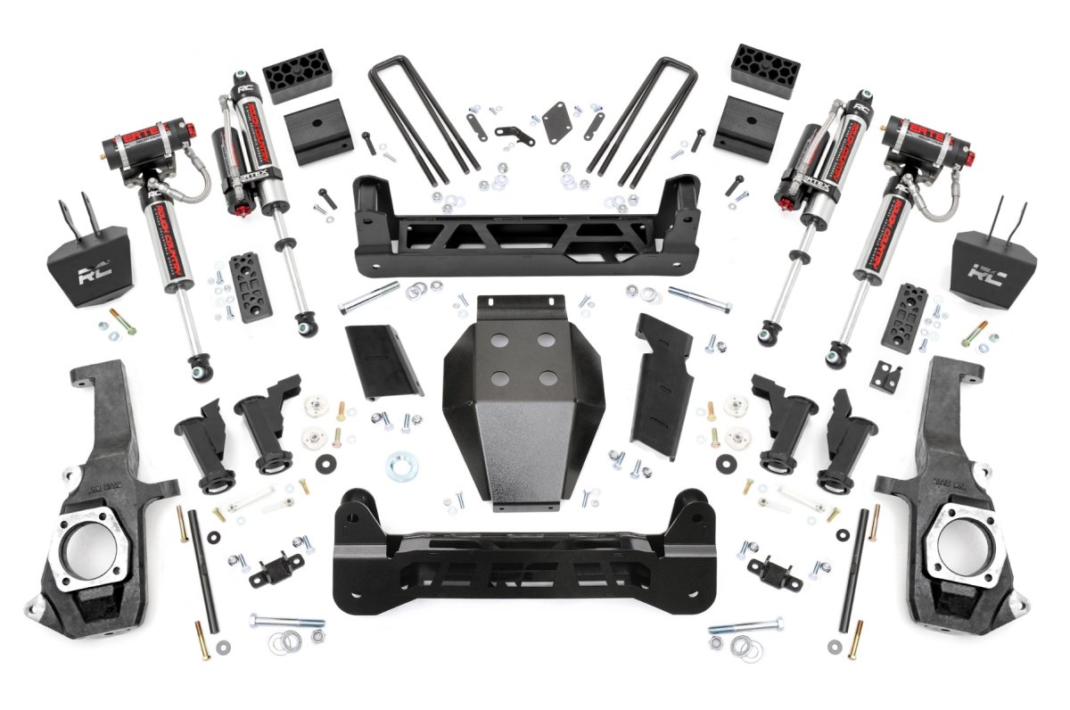 GMC Sierra 2500 HD Suspension Lift Kit - Rough Country - Torsion Drop, Vertex - Hammer Black - '11-'19
